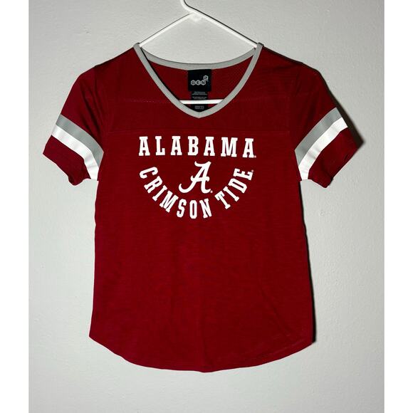 Alabama Crimson Tide Women’s V-neck Red & Gray Jersey NCAA Sz Medium - Picture 1 of 8
